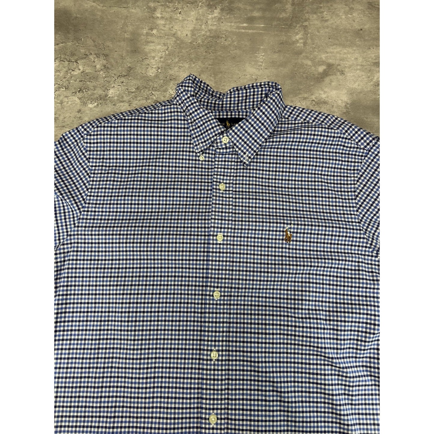 Vintage Polo Ralph Lauren Plaid Print Reworked Cropped Button Up Shirt Sz XL