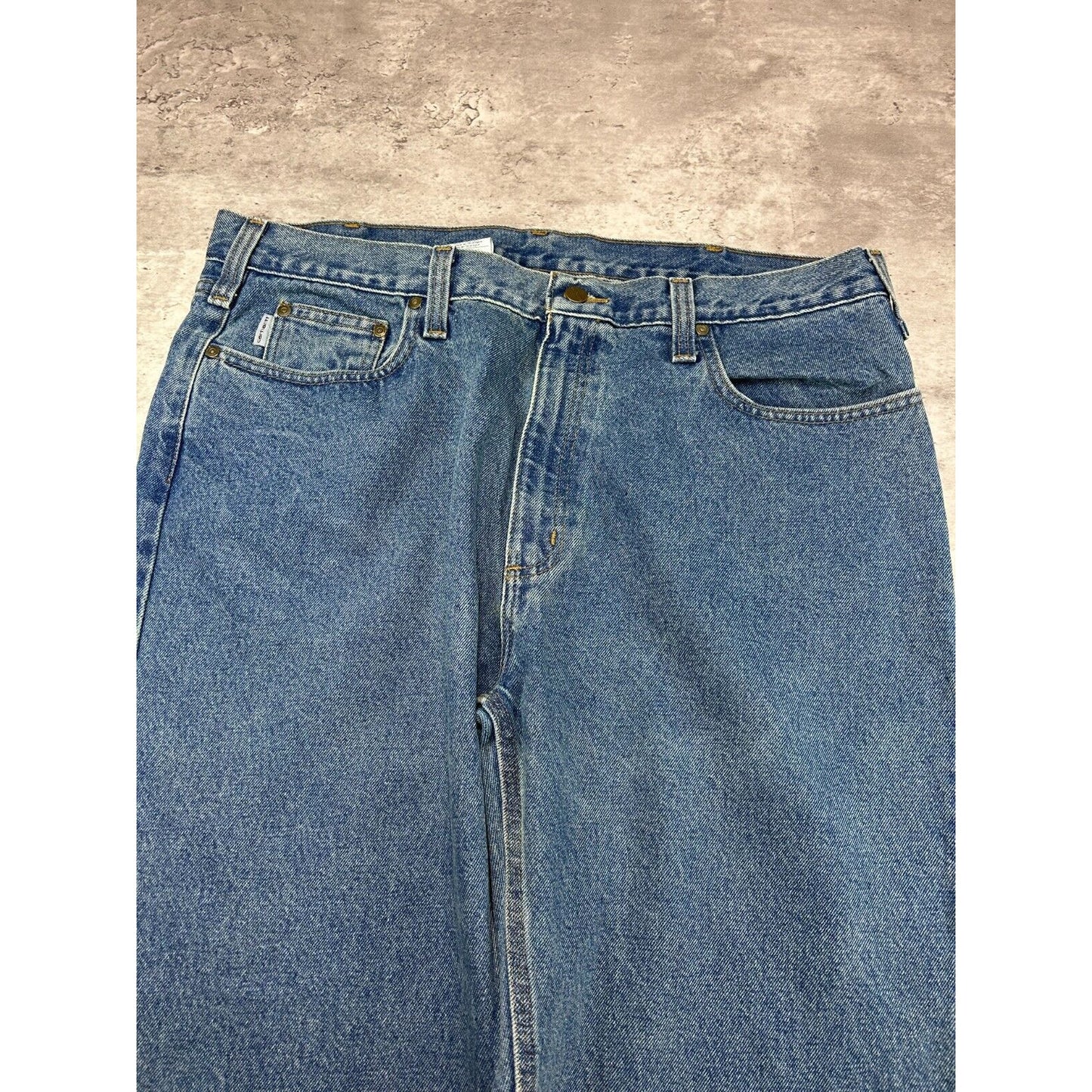 Carhartt Relaxed Fit Medium Wash Denim Workwear Pants Size 40