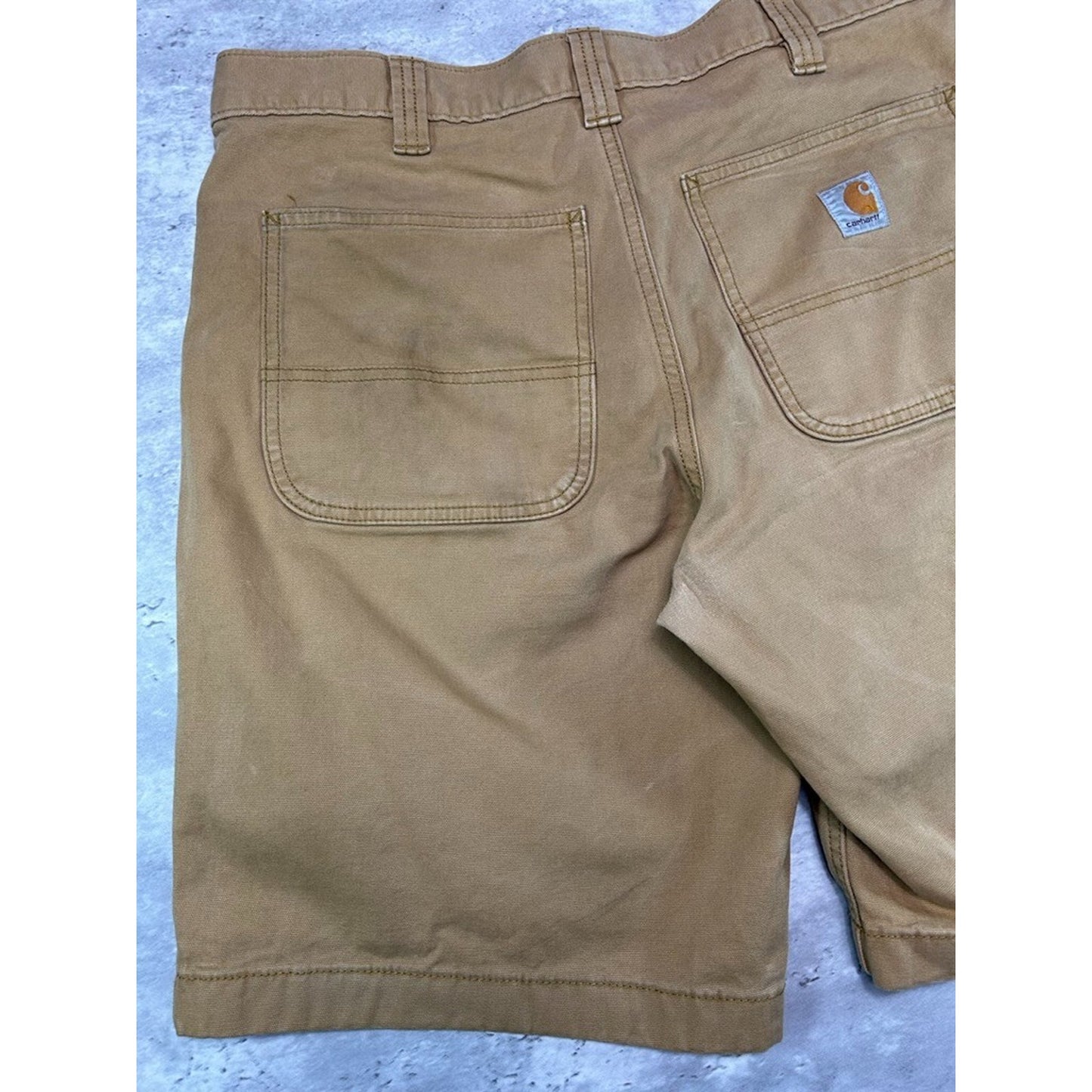 Carhartt Relaxed Fit Canvas Workwear Five Pocket Shorts Size 35 Beige
