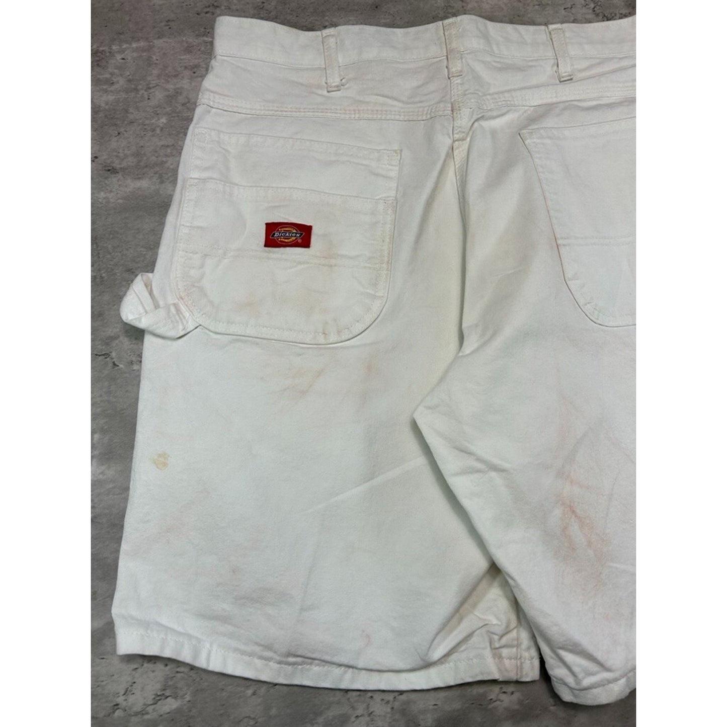 Vintage Dickies Canvas Workwear Painters Shorts Size 36 White