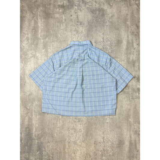 VTG 80s Levis Silver Label Checkered Reworked Cropped Button Up Shirt Sz Medium