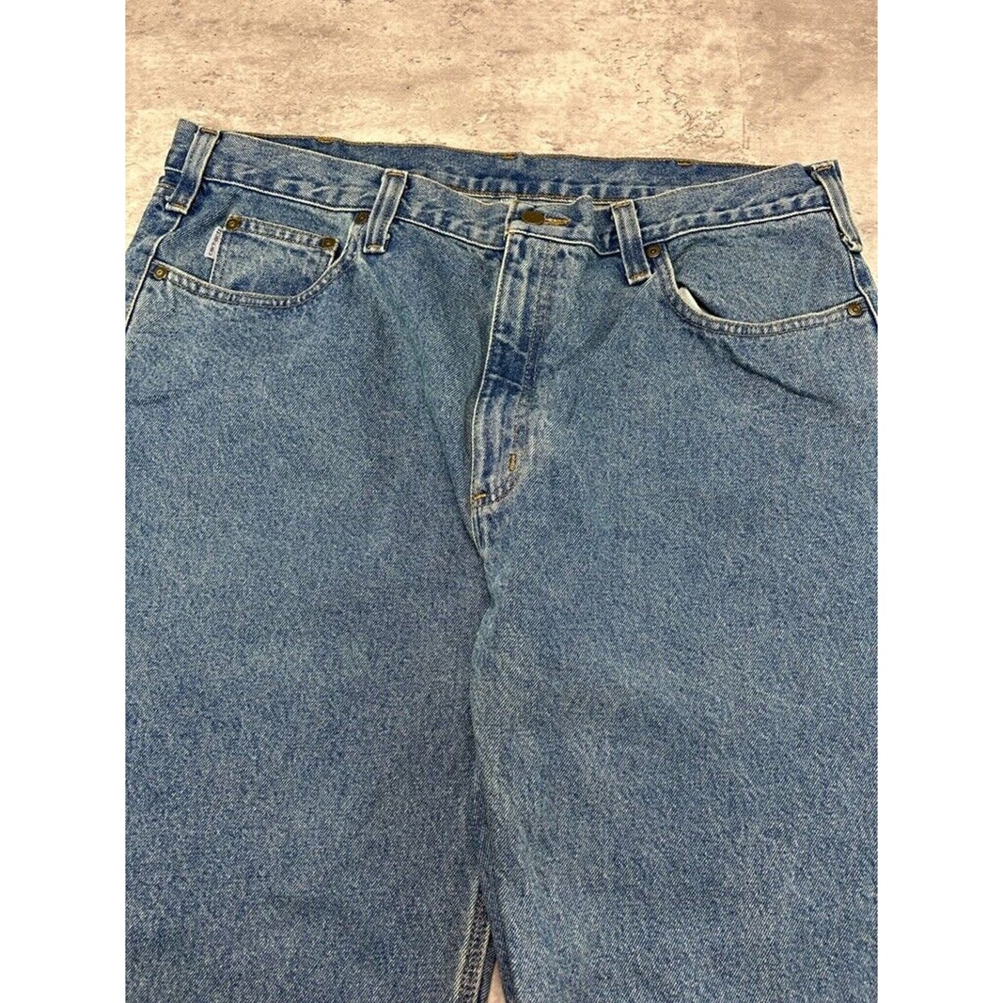 Carhartt Relaxed Fit Medium Wash Denim Workwear Pants Size 40