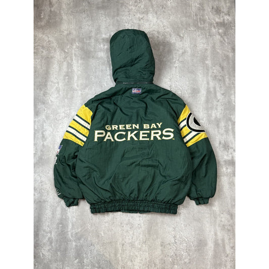 Vintage 90s Green Bay Packers NFL Embroidered Insulated Nylon Jacket Size Large
