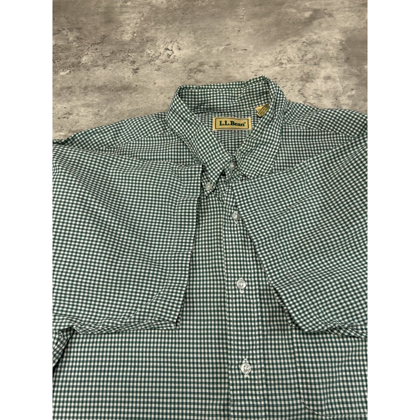 Vintage 90s L.L. Bean Plaid Short Sleeve Reworked Cropped Button Up Shirt Sz XL