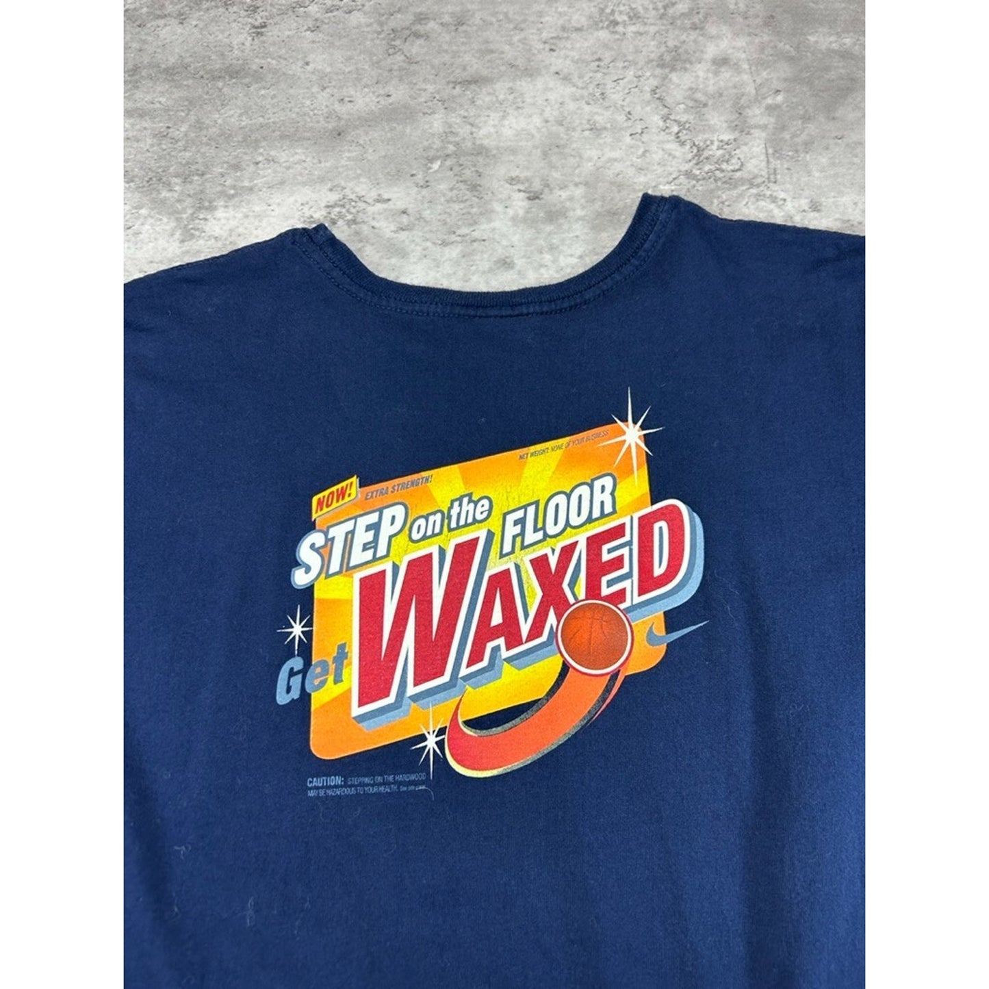 Vintage 90s Nike Womens Basketball She Keeps A Clean House T-Shirt Size XL Blue