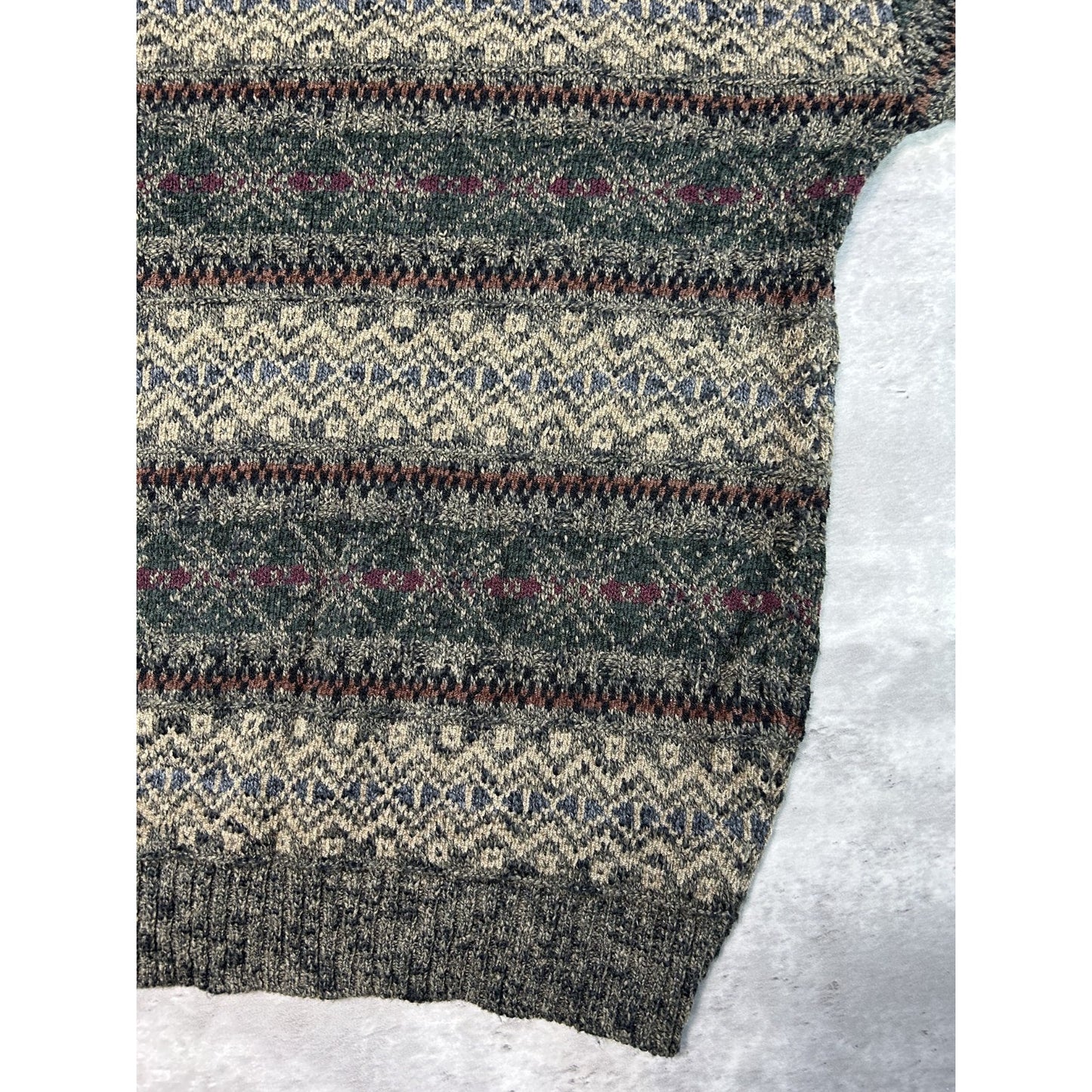 Vintage 90s Dockers Striped Print Pullover Knit Sweater Size XL