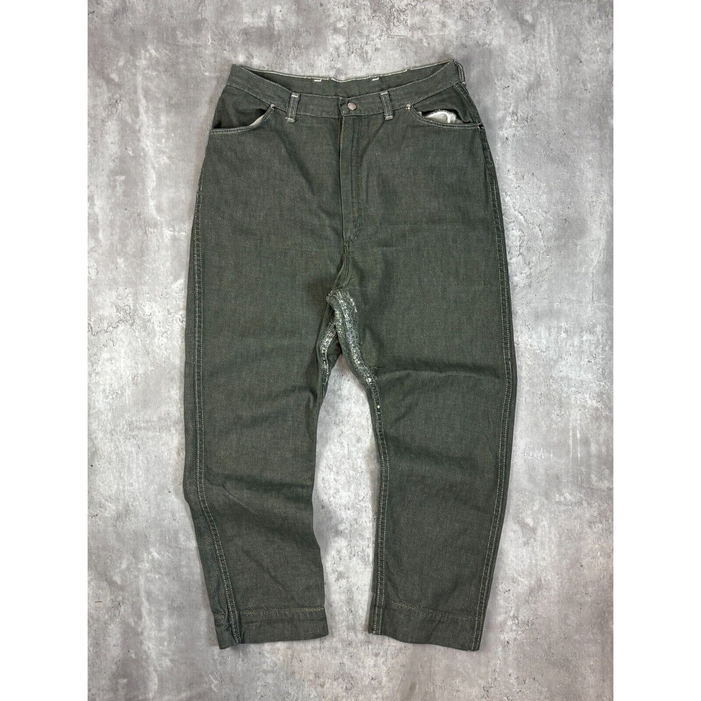 Vintage 1960s Wrangler Western Denim Trouser Pants Size 30 Green