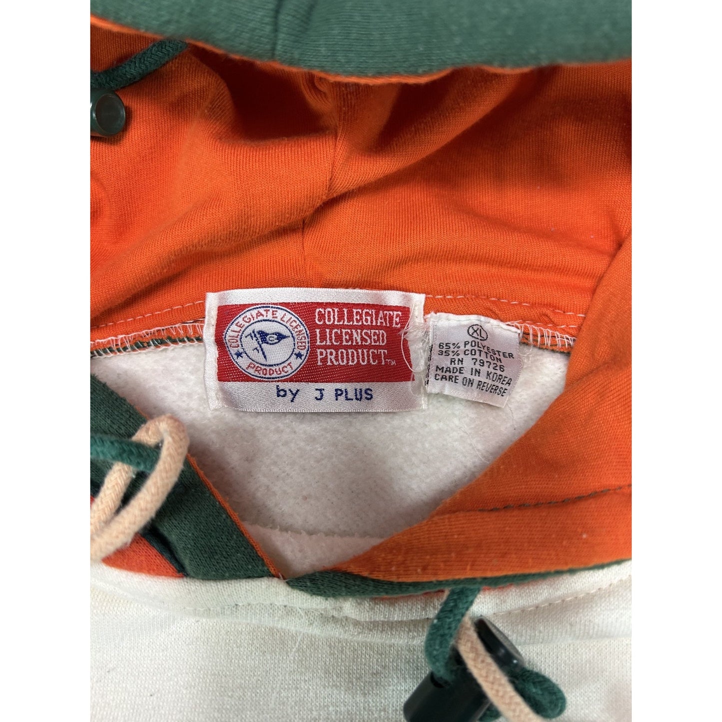 Vintage 90s Miami Hurricanes NCAA Starter Double Hood Sweatshirt Size XL