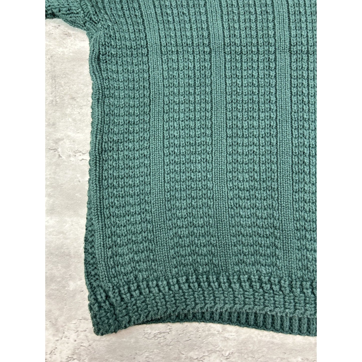 Vintage 80s/90s Rizer Cable Knit Pullover Sweater Size Large Green
