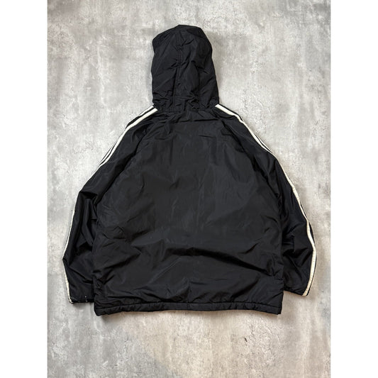 Vintage 90s Adidas Embroidered Logo Reversible Full Zip Hooded Jacket Size XL