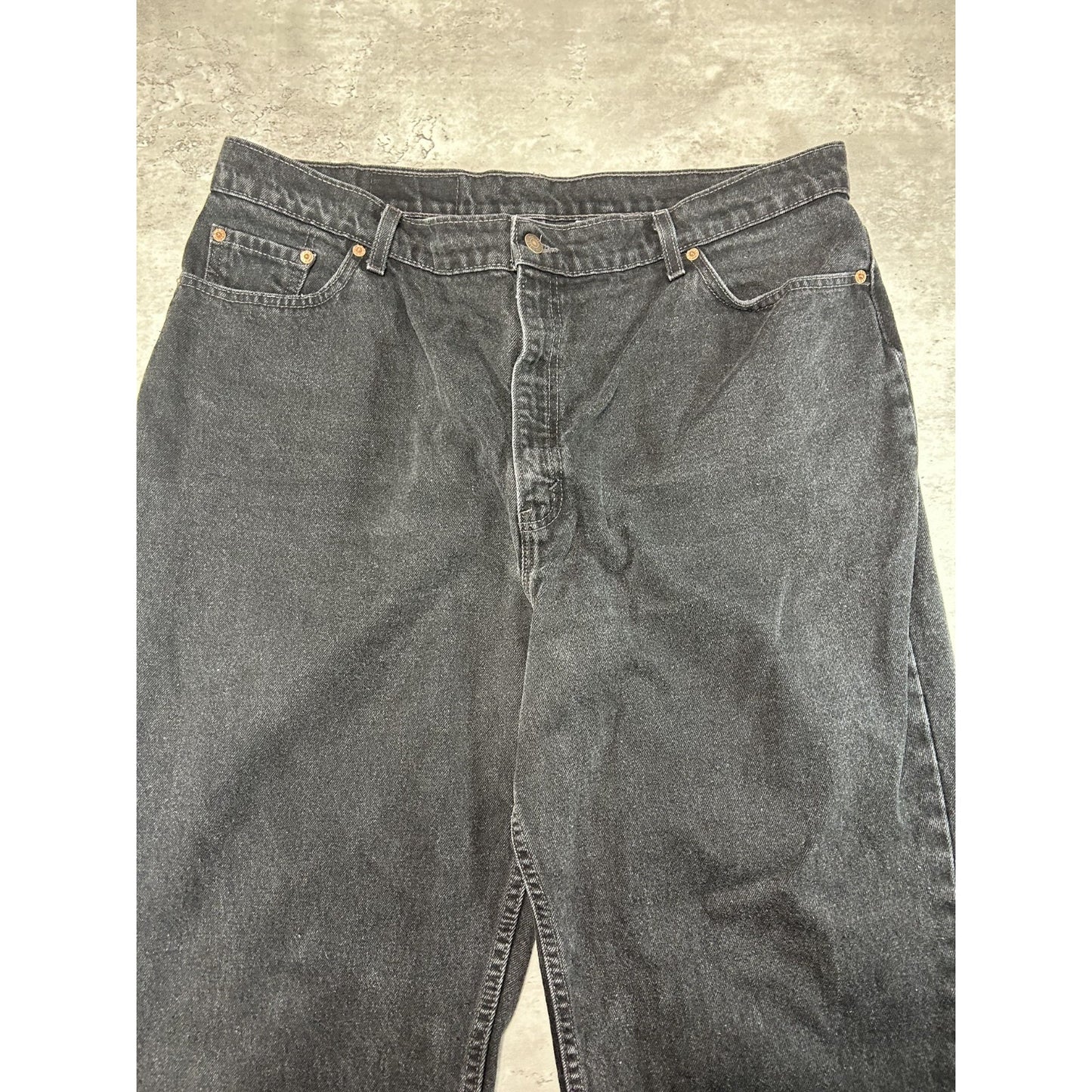 Vintage 90s Levis Red Tab 550 Tapered Leg Black Denim Pants Size 39