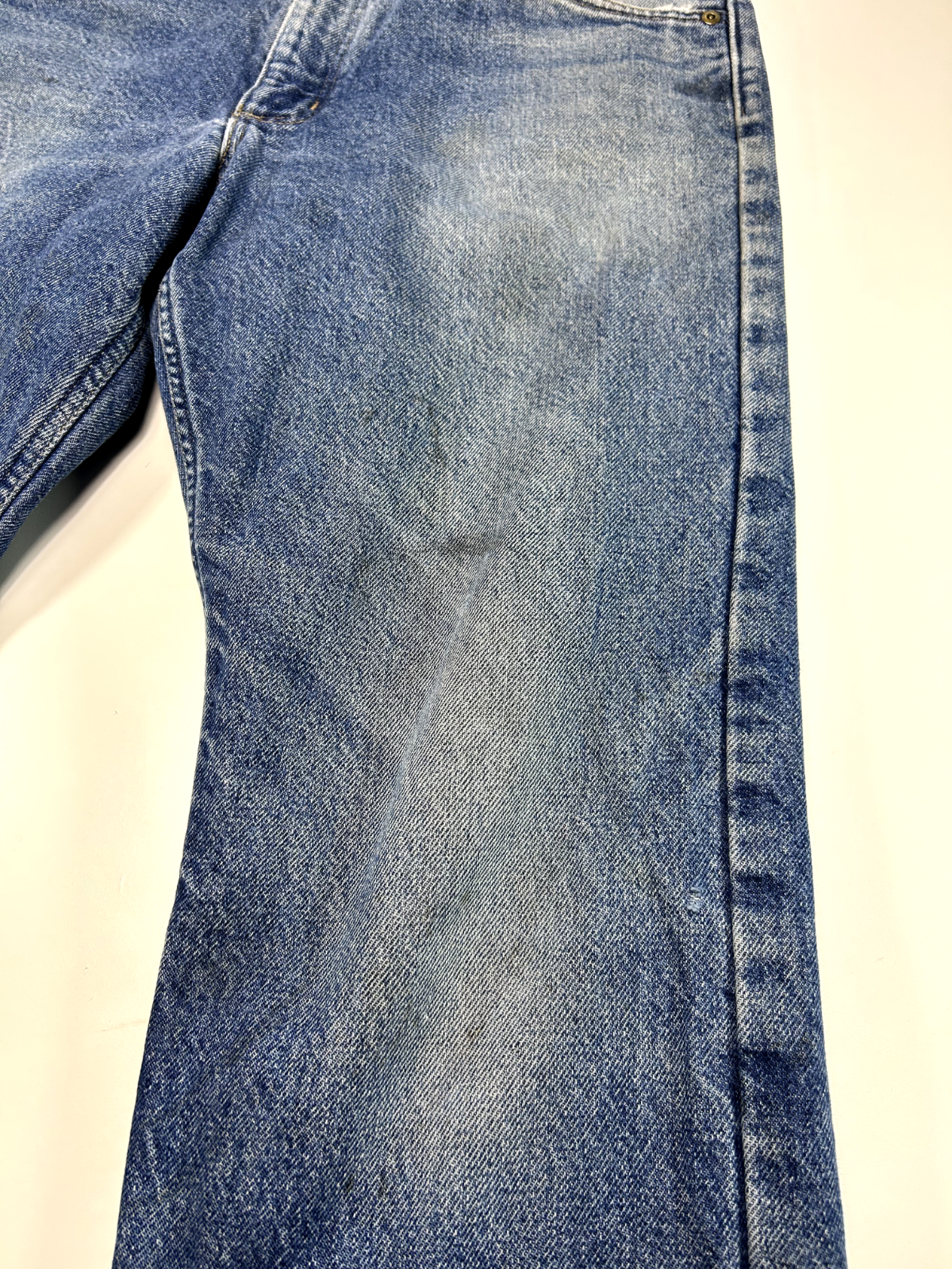 Vintage Carhartt Plaid Lined Dark Wash Denim Work Wear Pants Size 34W Blue