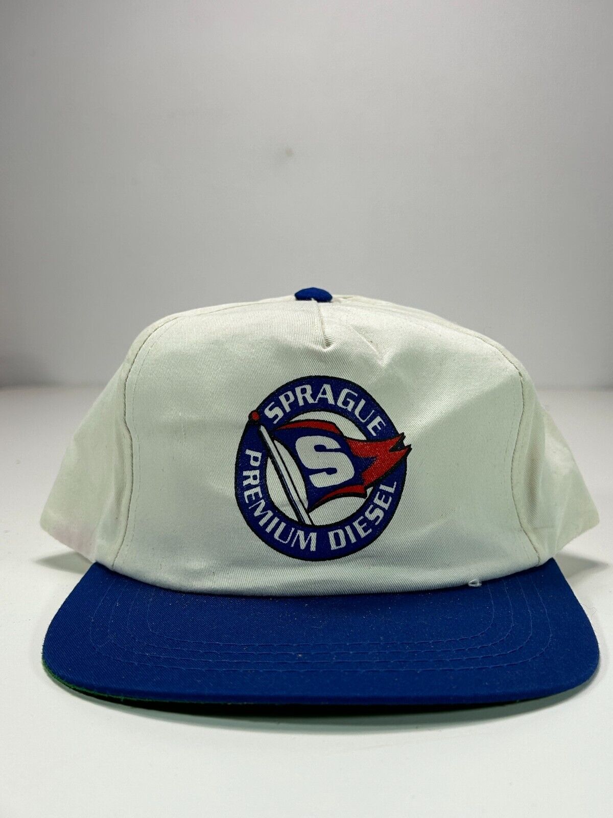 Vintage Sprague Premium Diesel Flag Graphic Two Tone Snapback Hat OSFA