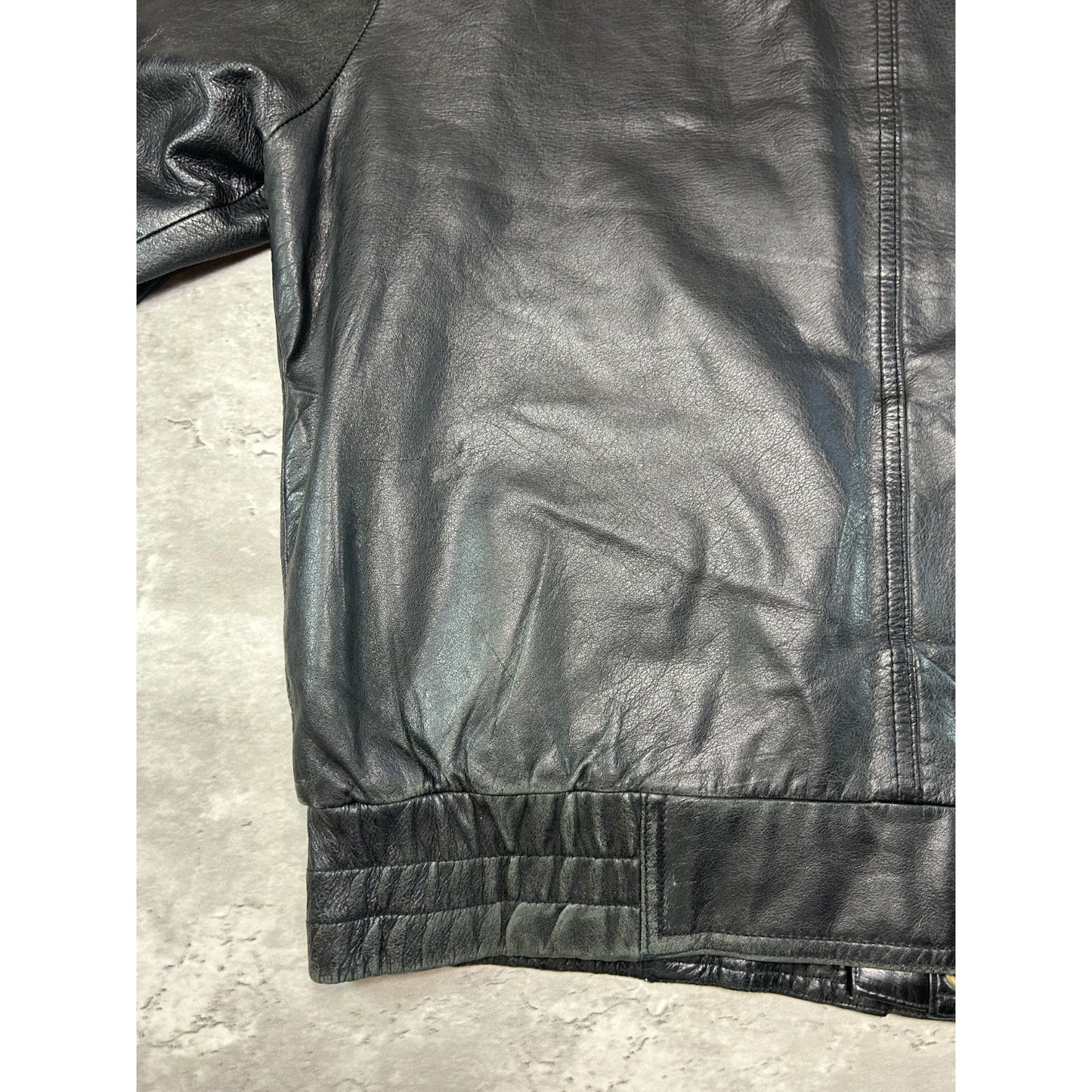 Vintage 90s Danier Full Zip Leather Bomber Jacket Size Small Black