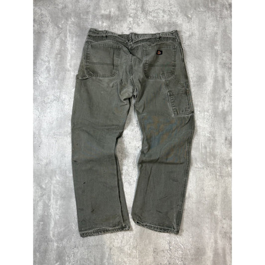 Vintage Dickies Canvas Workwear Carpenter Pants Size 38 Green