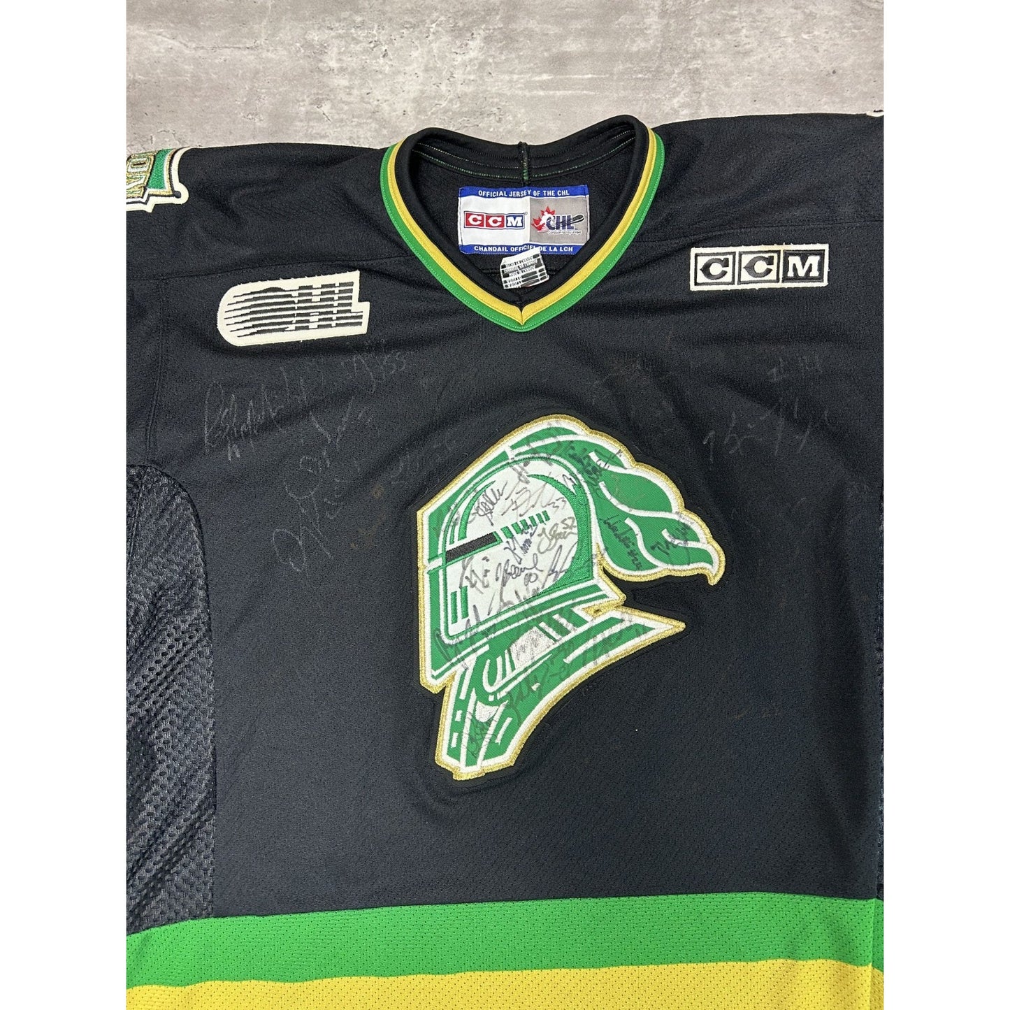 Vintage London Knights OHL Stitched CCM Hockey Jersey Size Large Black