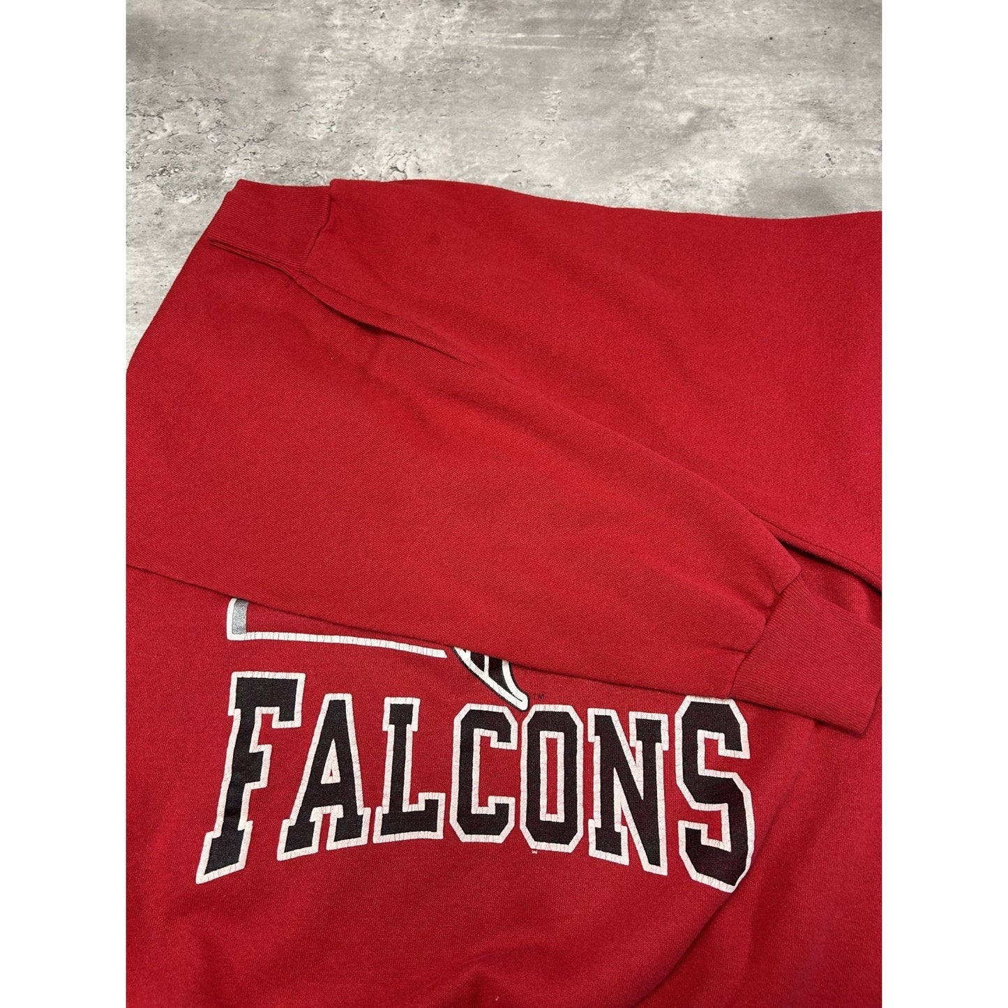 Vintage 90s Atlanta Falcons NFL Spellout Logo Graphic Football Sweatshirt Sz XL