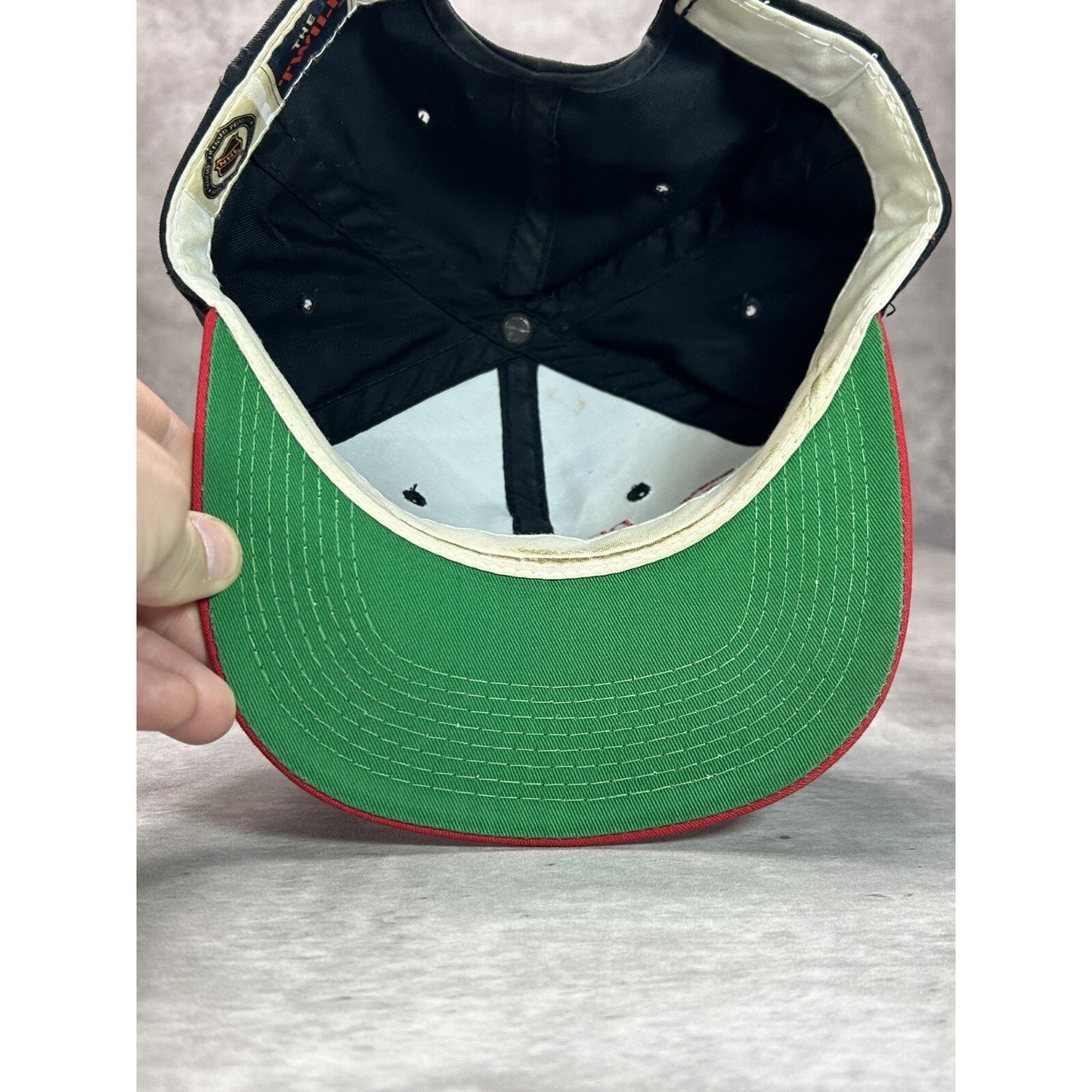 Vintage 90s Detroit Red Wings NHL Sports Specialties Script Snapback Hat OSFA