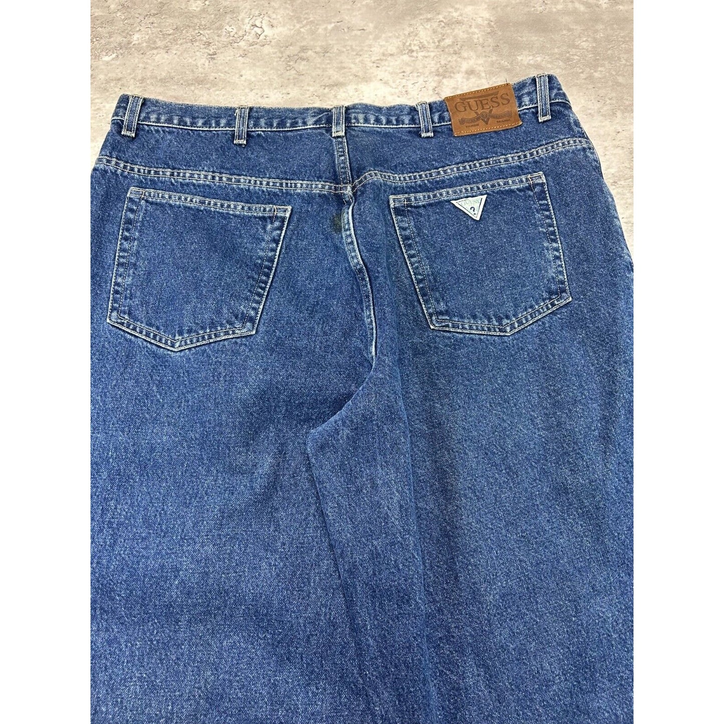 Vintage 90s Guess Jeans Dark Wash Denim Pants Size 40 Blue