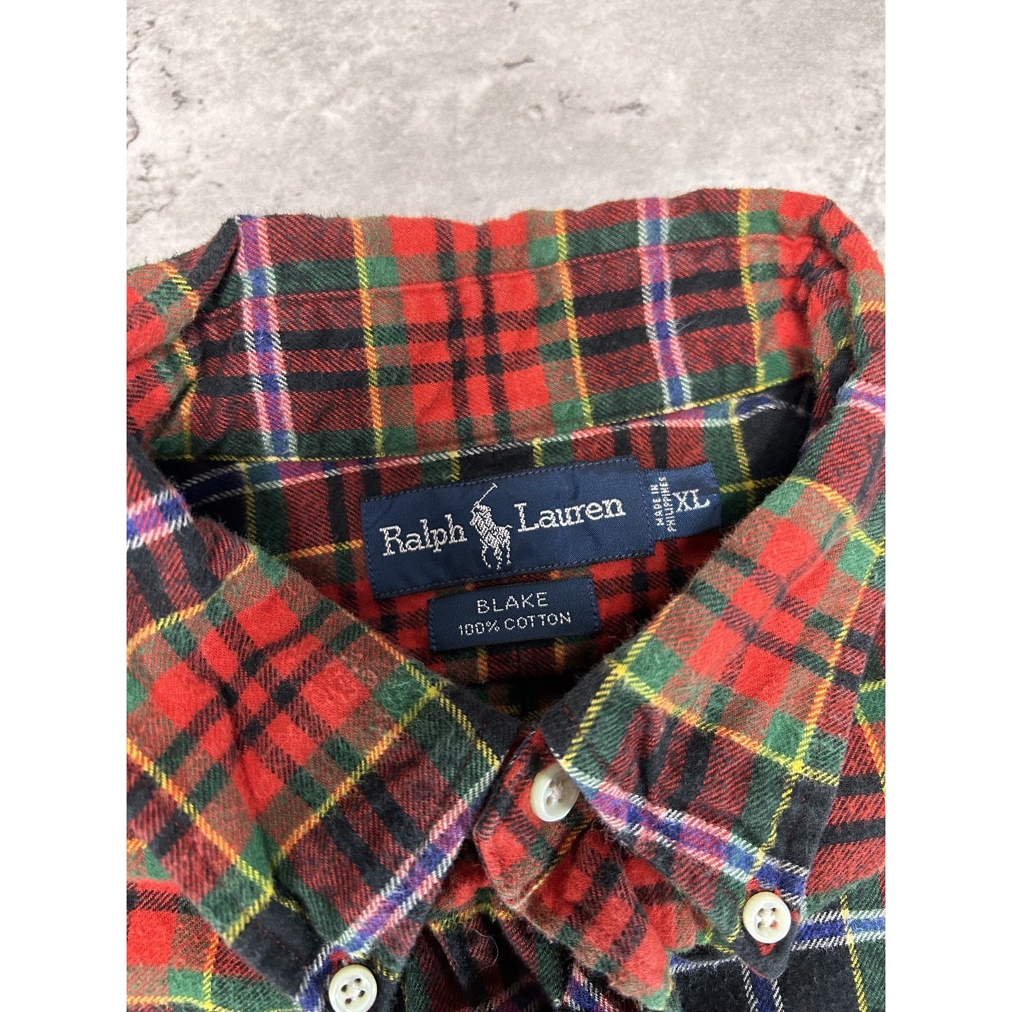 Vintage Polo Ralph Lauren Plaid Print Long Sleeve Button Up Shirt Size XL
