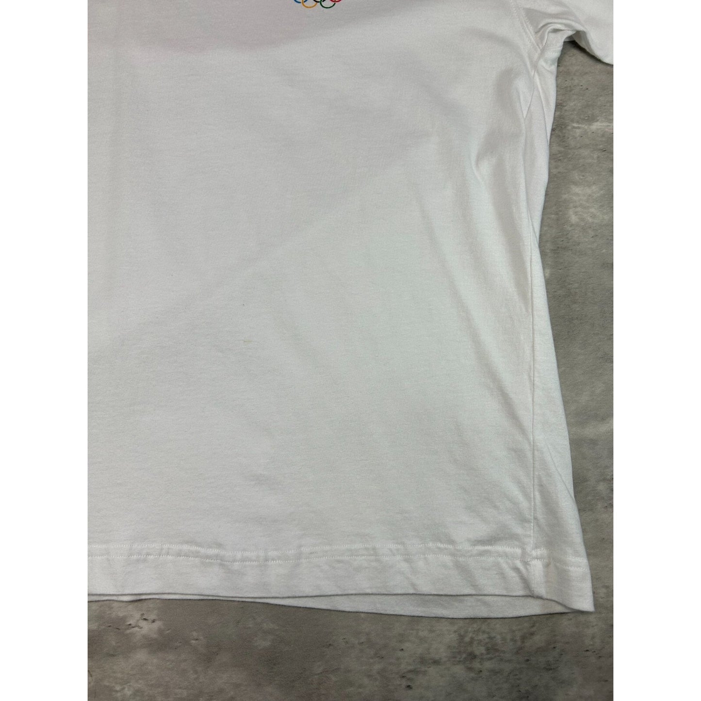 2008 Beijing Olympics Graphic Spellout T-Shirt Size Large White