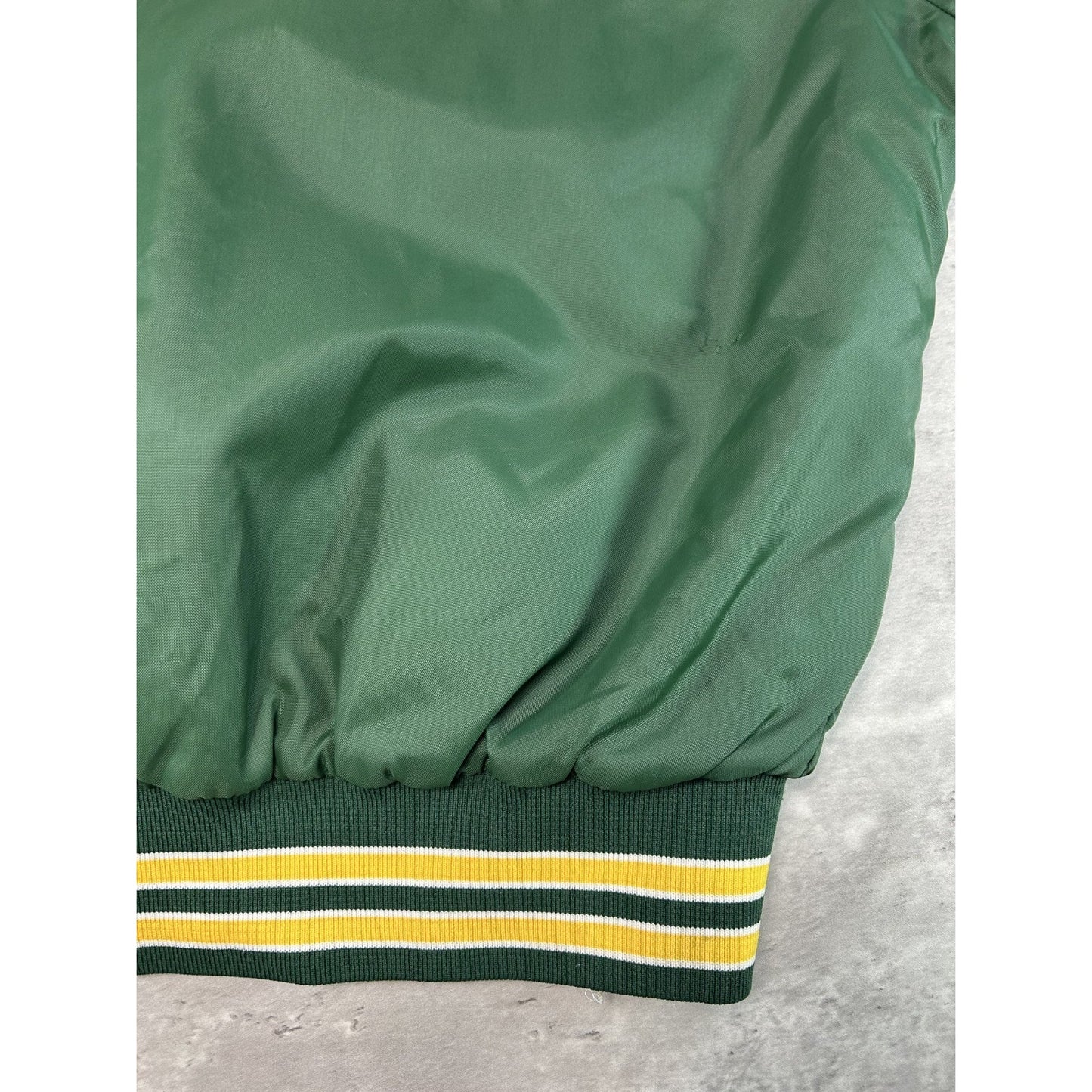 Vintage 80s Oswego Baseball Embroidered Nylon Bomber Jacket Size Medium