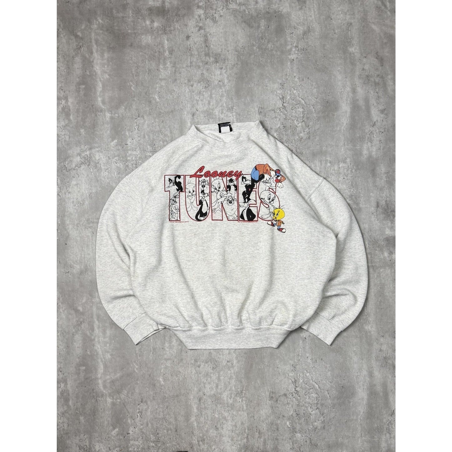 Vintage 1995 Looney Tunes Cartoon Promo Spellout Graphic Sweatshirt Size XL