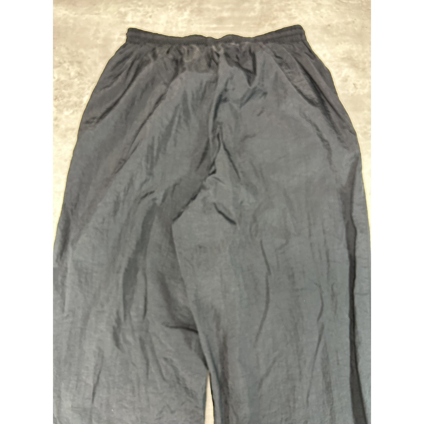 Vintage 90s Nike Tonal Embroidered Swoosh Nylon Track Pants Size Medium Black