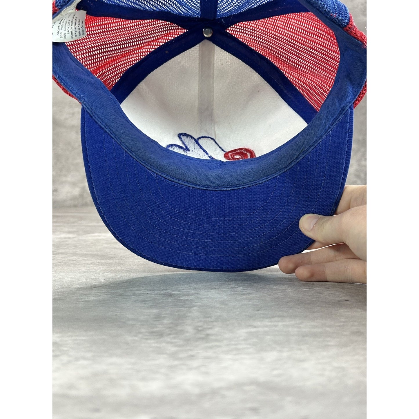 Vintage 1980s Montreal Expos MLB Embroidered Logo Trucker Snapback Hat OSFA