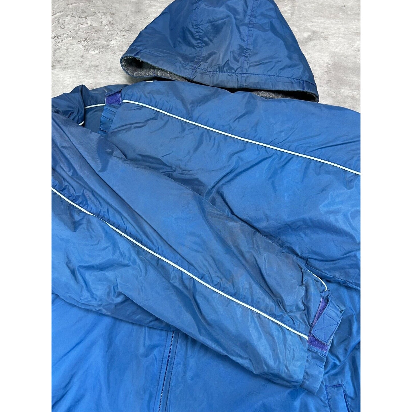 Vintage Indianapolis Colts NFL Fleece Lined Nylon Hooded Football Jacket Size XL