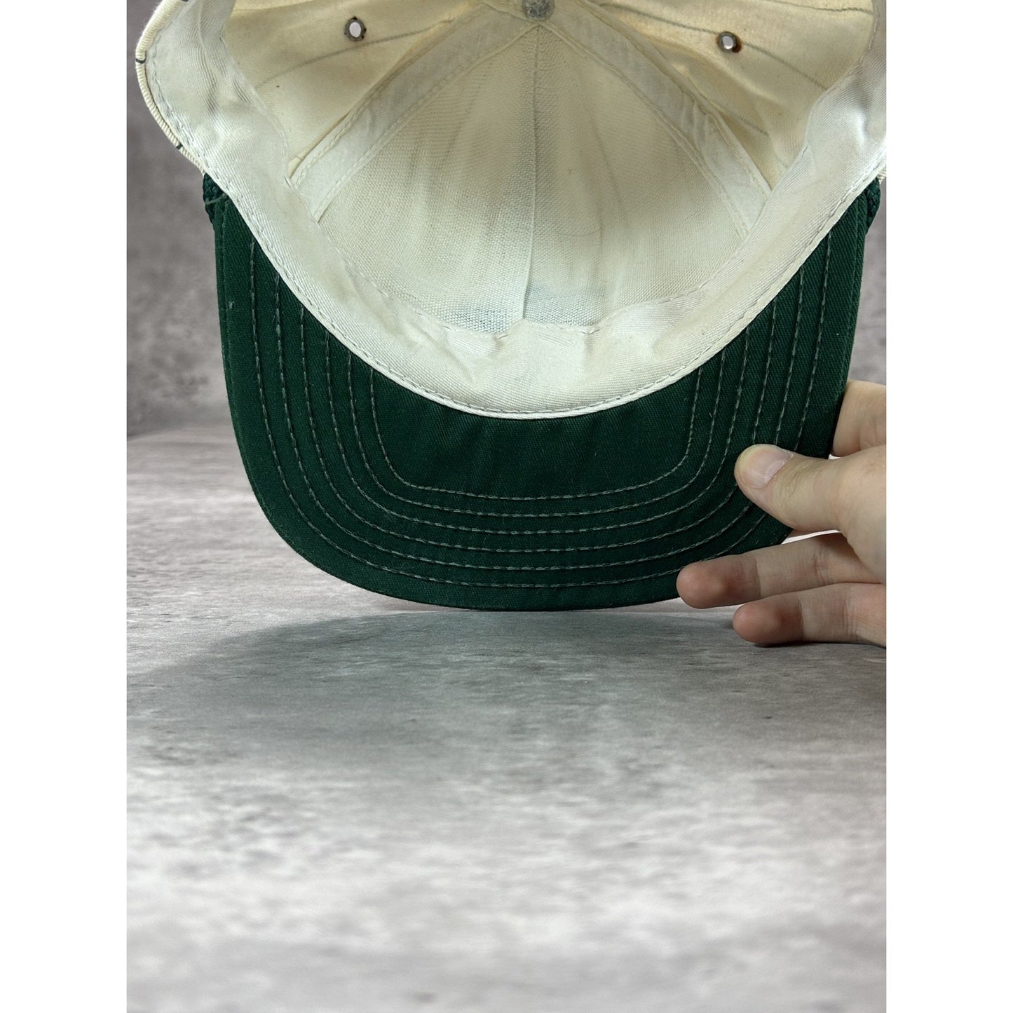 Vintage 90s Anheuser-Busch Embroidered Logo Pinstripe Snapback Hat OSFA