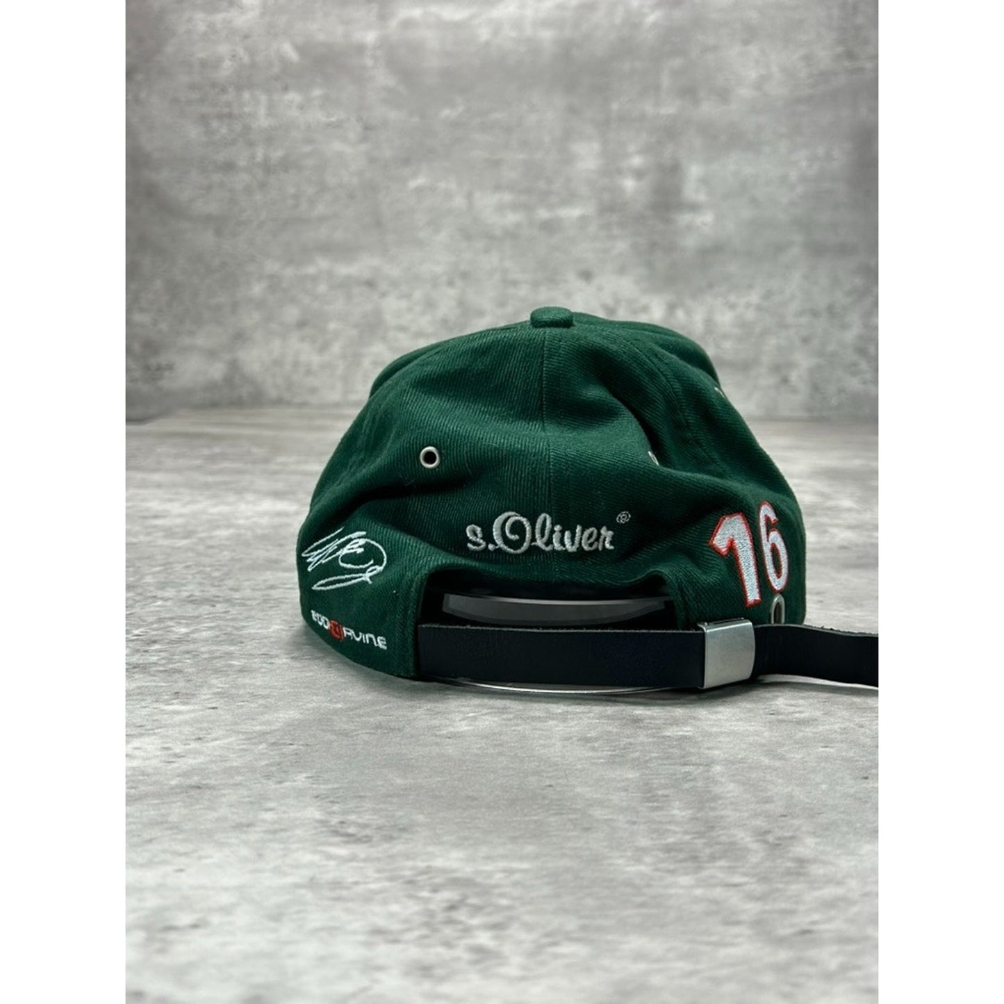 Vintage Jaguar Racing Embroidered Logo Spellout Strapback Hat OSFA Green