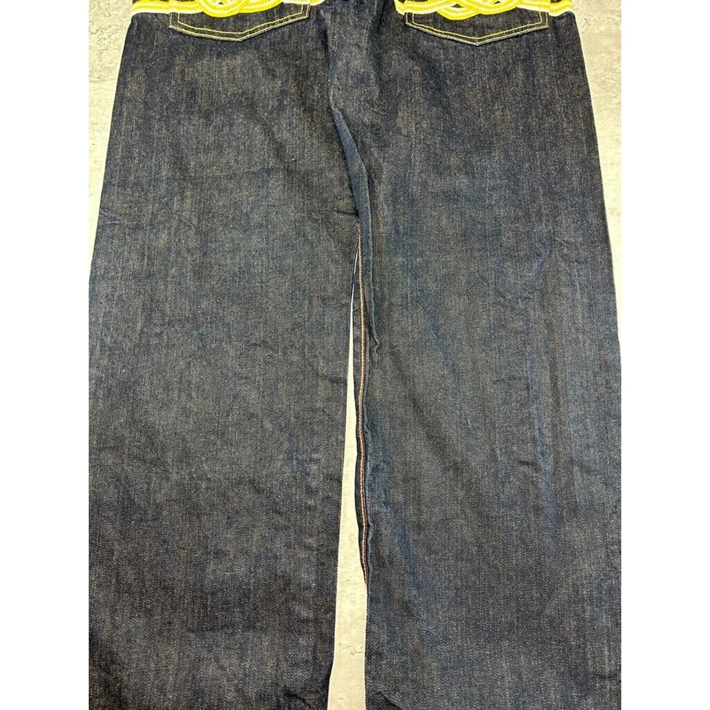 Vintage Y2K The Year 0 Embroidered Pocket Black Denim Pants Size 40