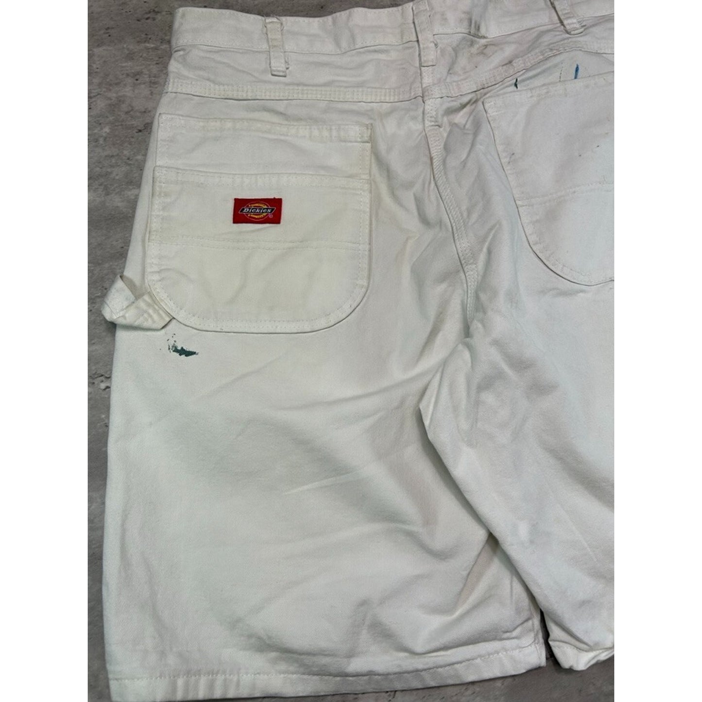 Vintage Dickies Canvas Workwear Painter Shorts Size 36 White