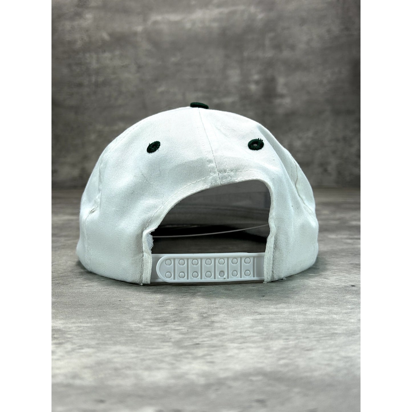 Vintage 90s The Car Store Graphic Spellout Snapback Hat OSFA White/Green