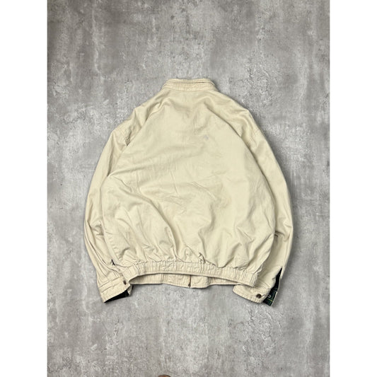 Vintage Polo Ralph Lauren Embroidered Pony Plaid Lined Harrington Jacket Large