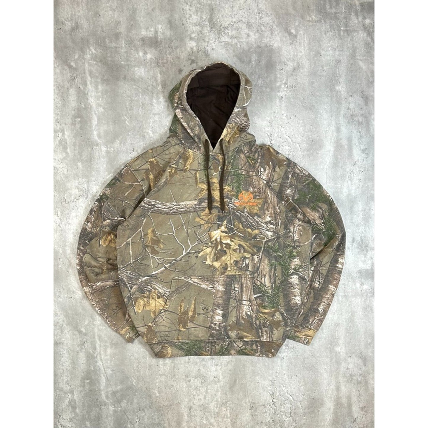 Realtree Xtra Hunting Camo Pullover Hooded Sweatshirt Size XL Brown