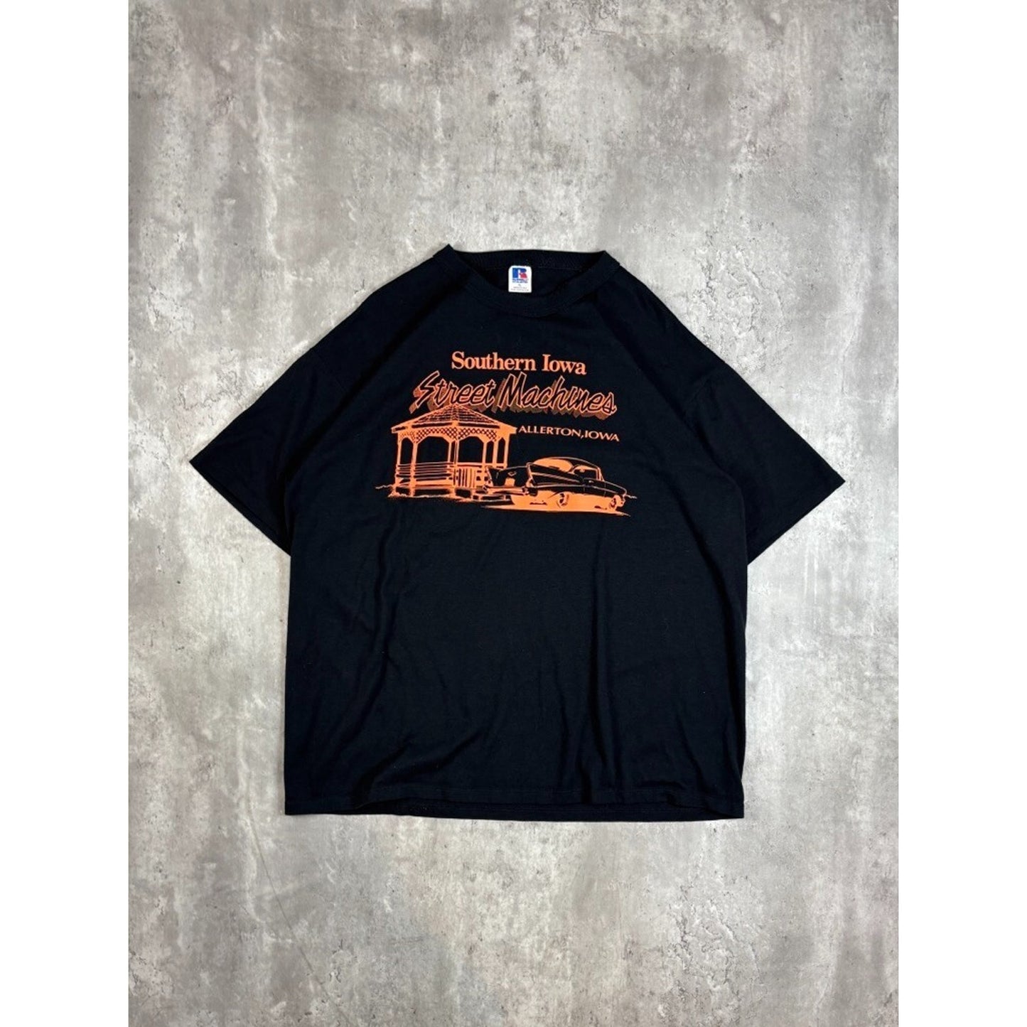 Vintage Southern Iowa Car Graphic Destination T-Shirt Size XL Black