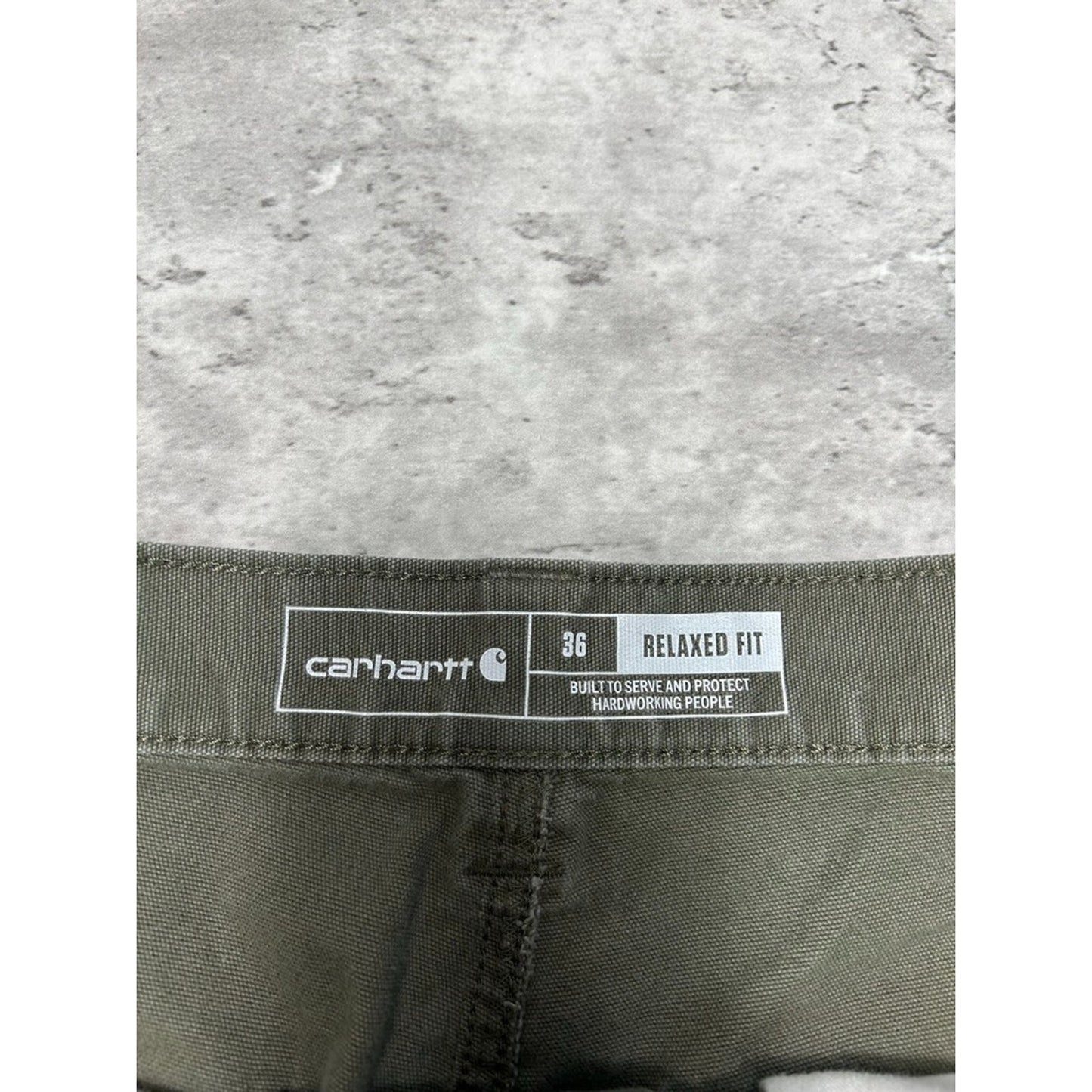 Carhartt Relaxed Fit Canvas Workwear Five Pocket Shorts Size 36 Green