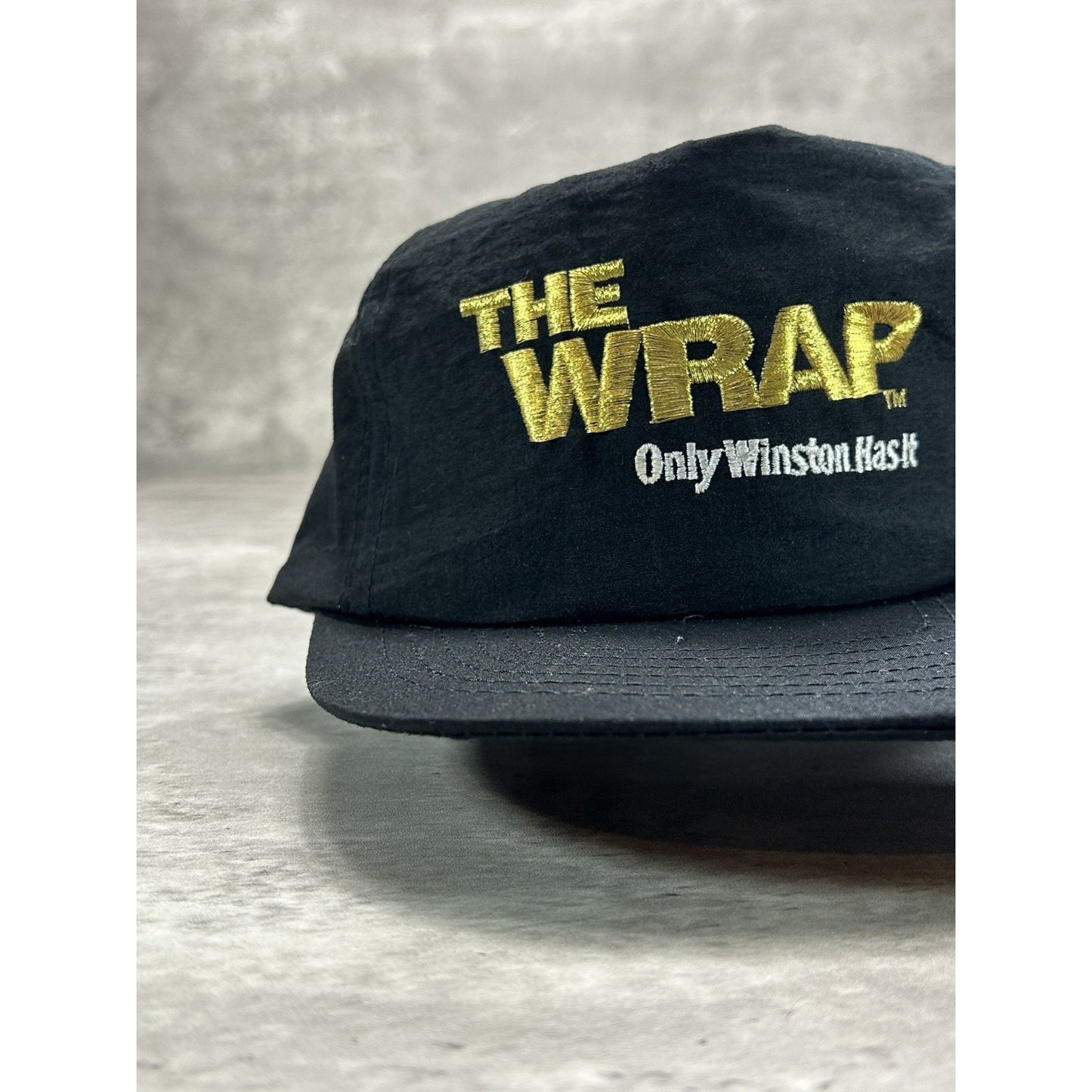 Vintage 90s Winston Cigarettes The Wrap Embroidered Spellout Snapback Hat OSFA