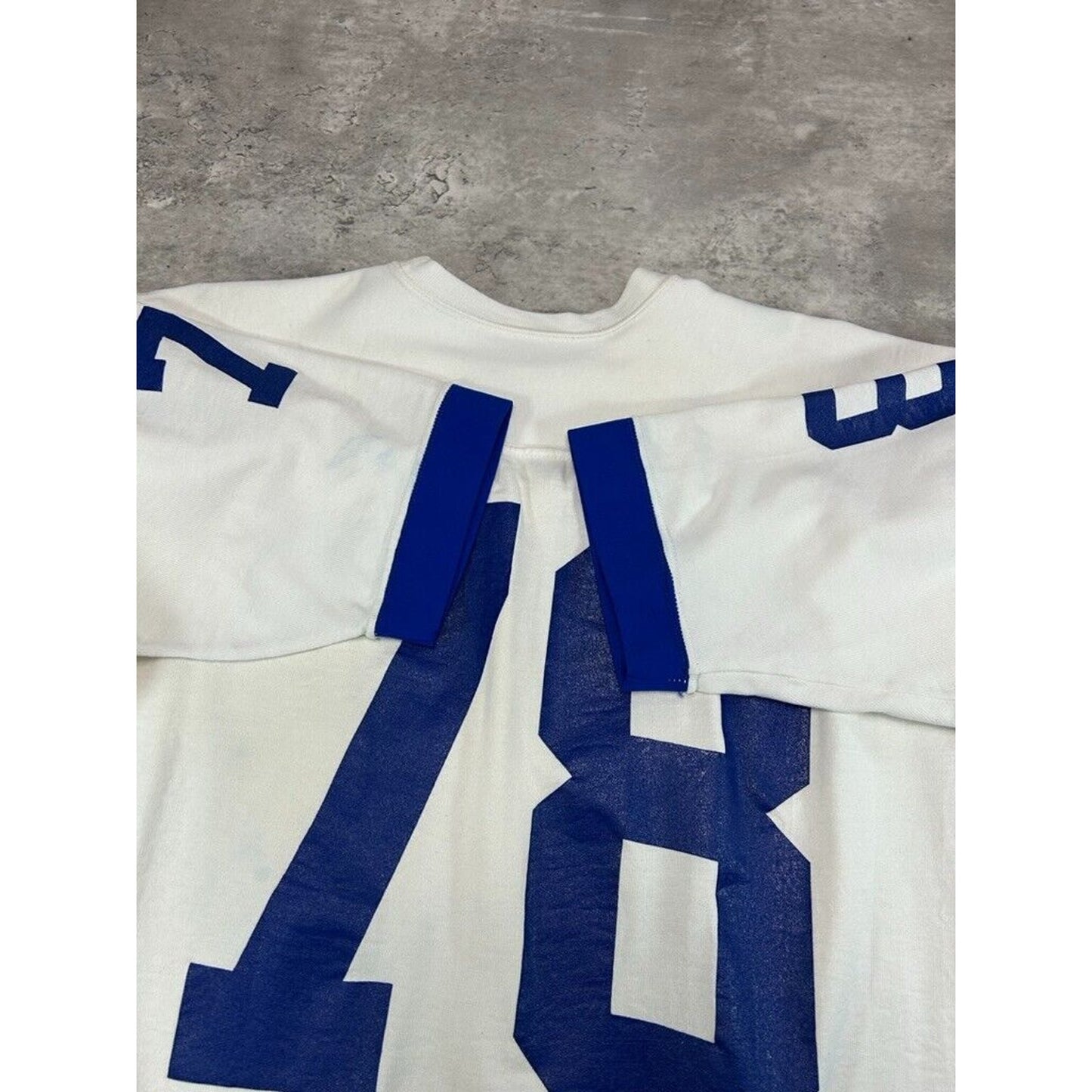 Vintage 1950s/1960s #78 Two Tone Football Jersey T-Shirt Size XL White/Blue