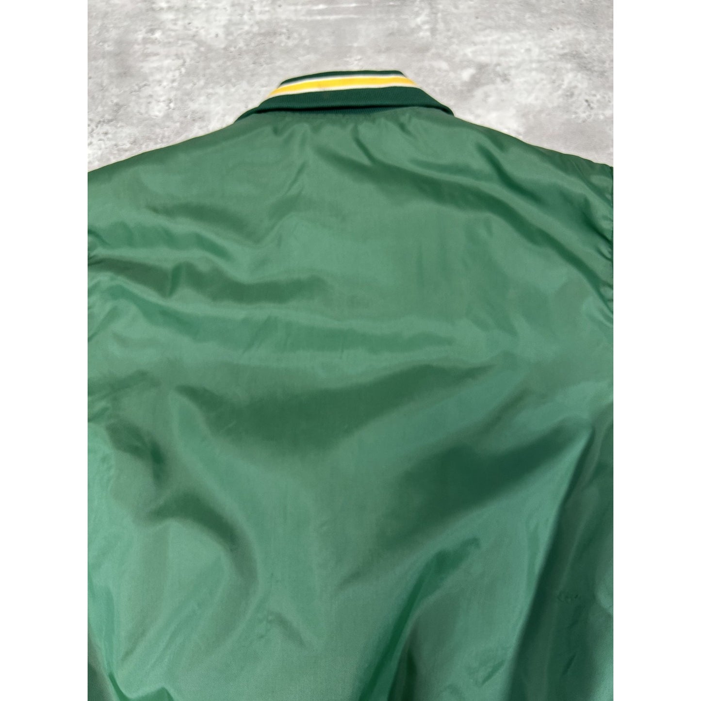 Vintage 80s Oswego Baseball Embroidered Nylon Bomber Jacket Size Medium