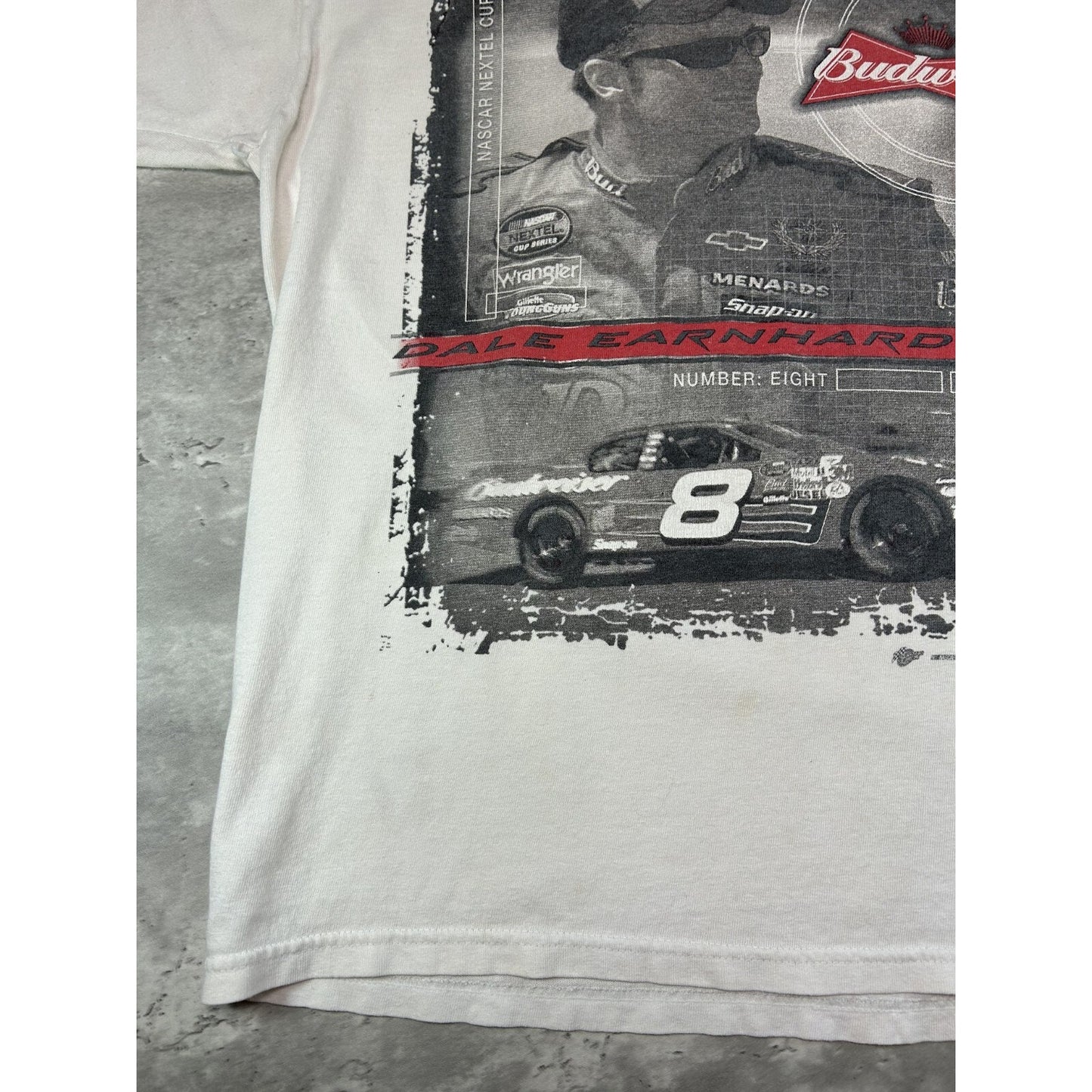 Vintage 2000 Dale Earnhardt Budweiser Racing Nascar Graphic T-Shirt Size Large