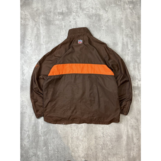 Vintage Cleveland Browns NFL Embroidered Logo Windbreaker Jacket Size XL