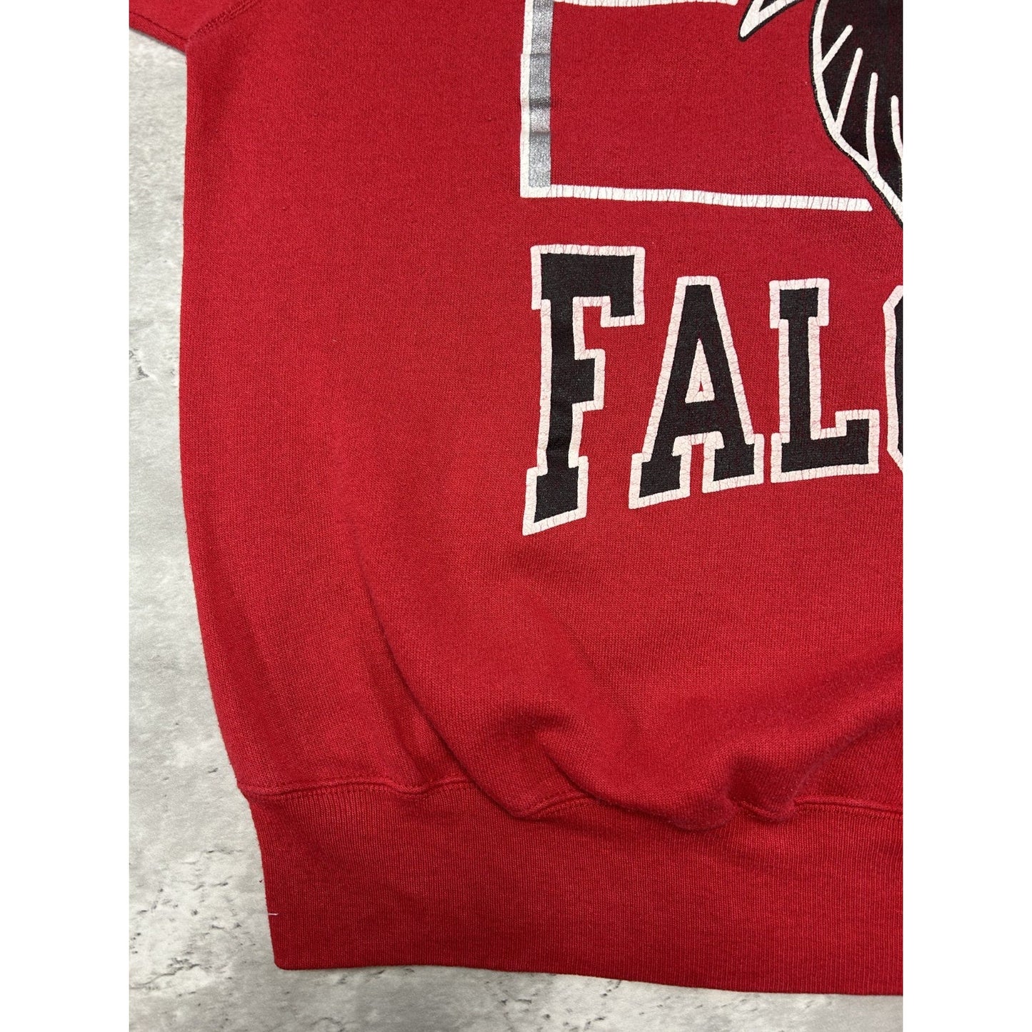 Vintage 90s Atlanta Falcons NFL Spellout Logo Graphic Football Sweatshirt Sz XL