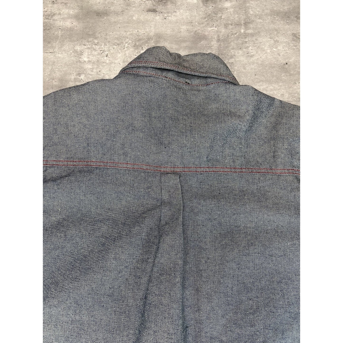 Vintage Y2K Phat Farm Denim Multi Pocket Light Wash Jacket Size Large