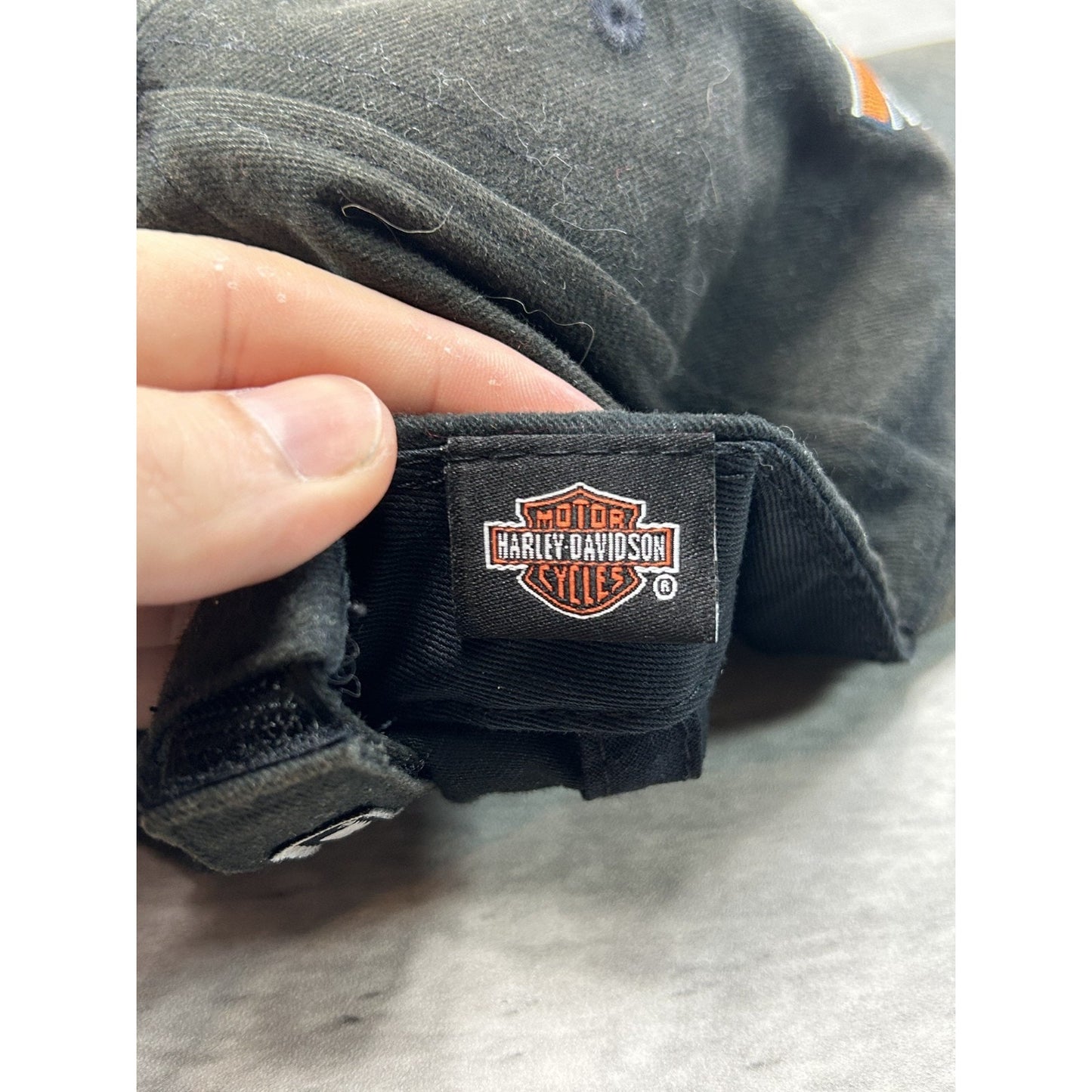 Vintage Harley Davidson Embroidered Classic Spellout Strapback Hat OSFA