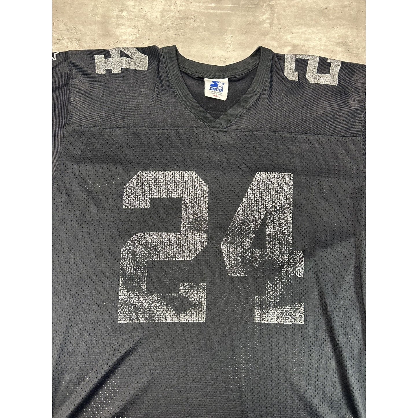 Vintage 1998 Charles Woodson #24 Oakland Raiders NFL Starter Jersey Size Large