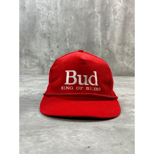 Vintage 90s Budweiser King Of Beers Embroidered Spellout Snapback Hat OSFA