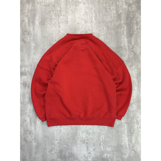 Vintage 90s Nebraska Cornhuskers NCAA Embroidered 1/4 Button Sweatshirt Size XL